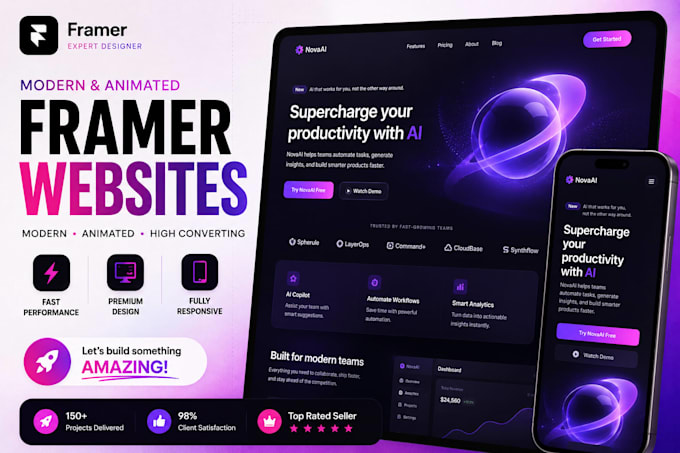 design or build business website on framer