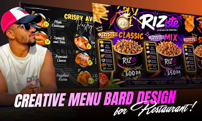 design static tv screen menu or digital menu, menu board, flyer for restaurant