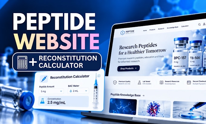 build a peptide website with a reconstitution calculator