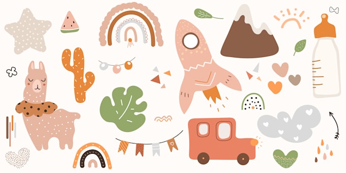 create childrens illustrations for home decor