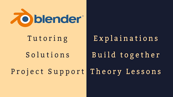 do blender tutoring, project support and theory lessons