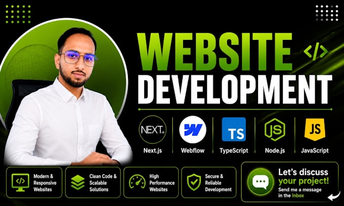 do website development, full stack web developer, nextjs, webflow, typescript