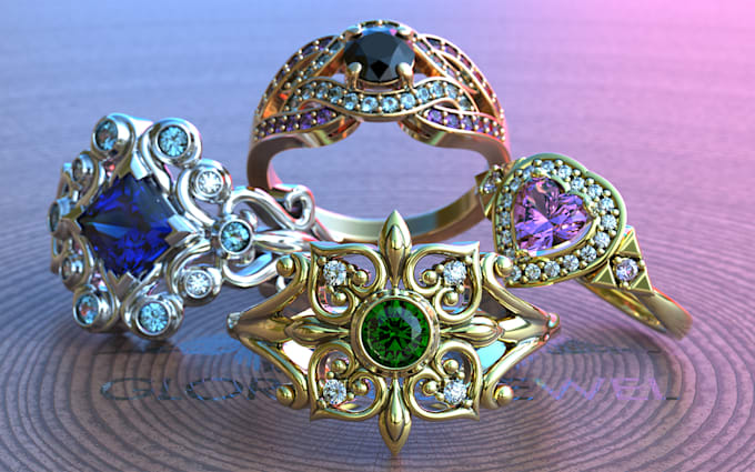 do 3d jewelry design engagement and wedding rings
