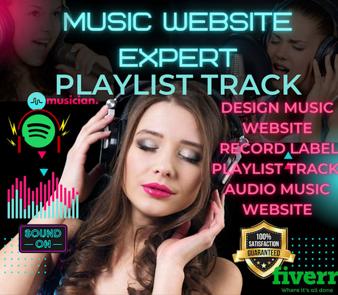 Create music website, audio music playlist track, record ...