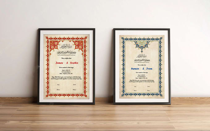 design beautiful and professional marriage certificates, diplomas, invitations