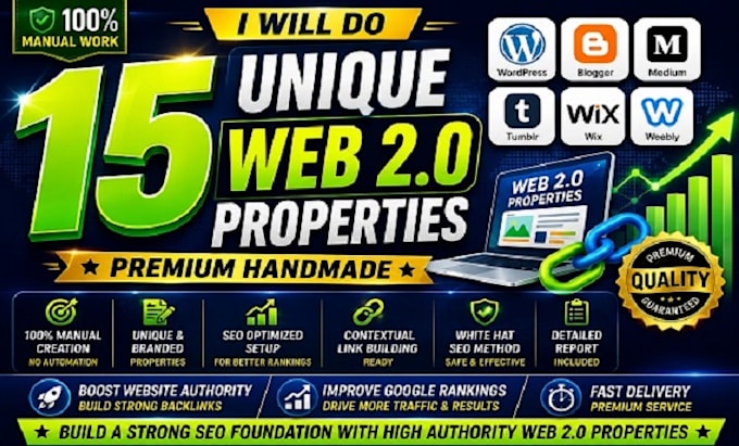 do premium handmade 15 unique web 2 0 properties