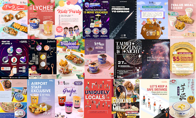 design fun trendy graphic posters flyers