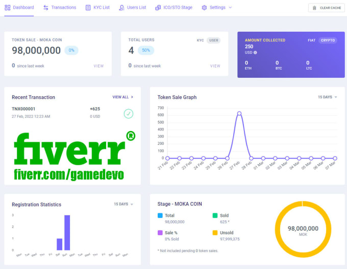 install token presale management dashboard