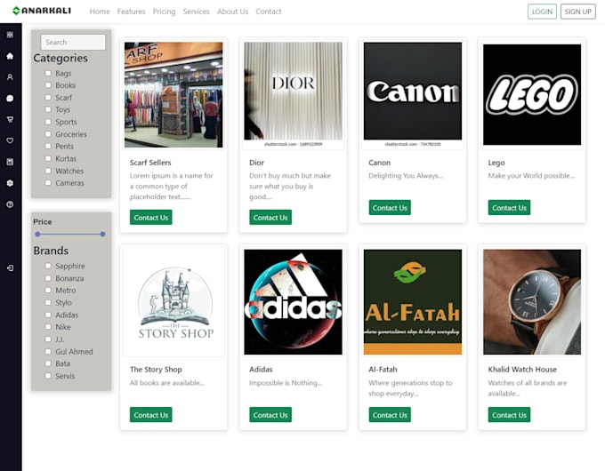 Make projects like ecommerce website using html css bootstrap and react ...