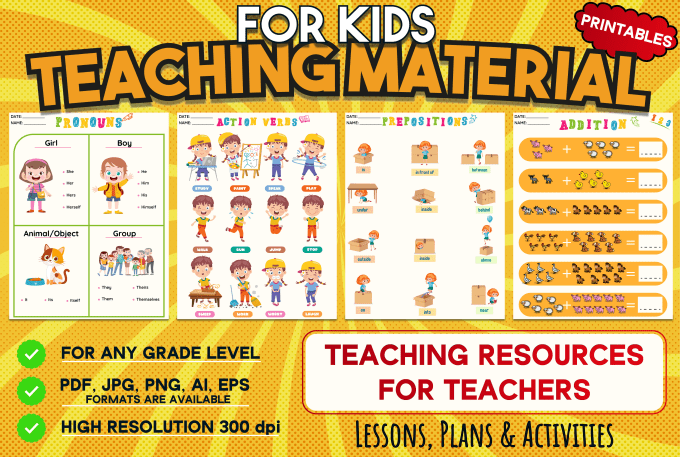 Printable Materials for teacher resources