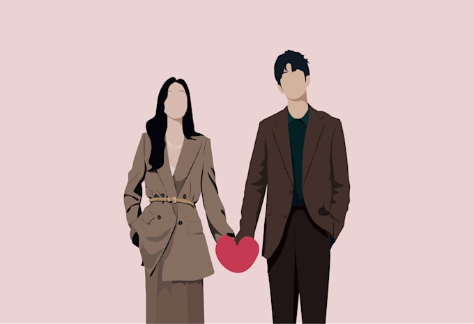 draw flat vector illustration of people and pets