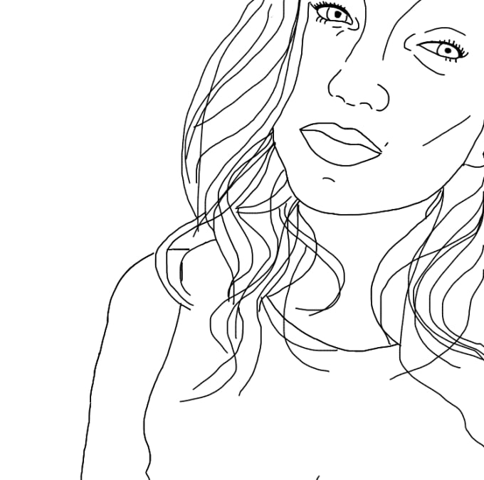 Create a black and white tumblr outline of your selfie by Outlinesem ...
