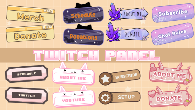 Make personilzed twitch panel for your stream by Claudionug | Fiverr