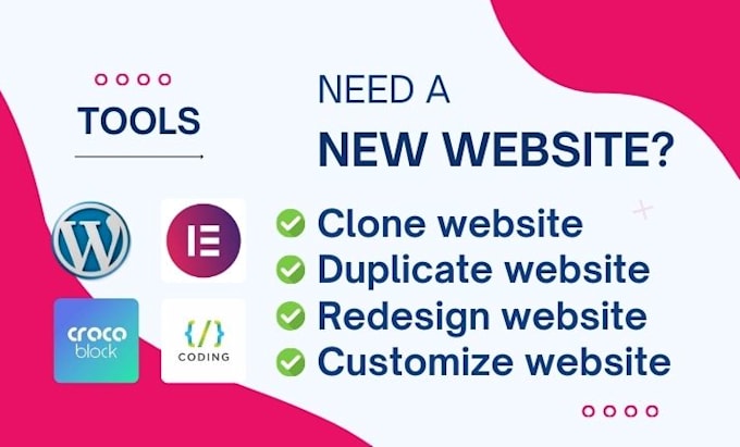 clone or redesign wordpress website with elementor pro page builder