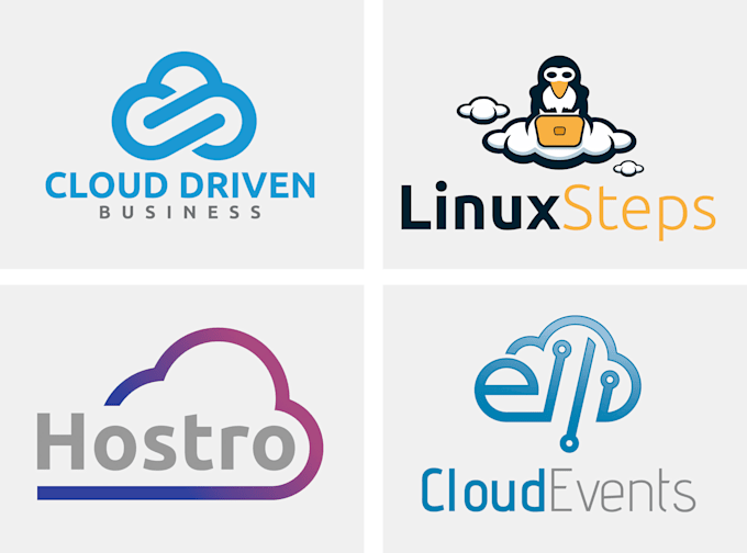 design flat technology consulting database server cloud logo