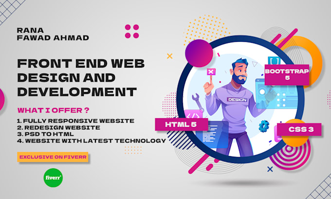 Be your designer and front end, developer by Ranafawad0612 | Fiverr