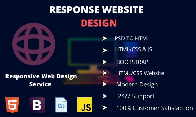 Be Your Front End Web Developer Using Html Css Bootstrap Js By Hasnainwebster Fiverr