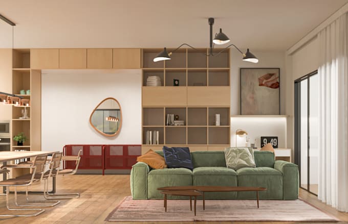 do professional interior design of a room by your choice