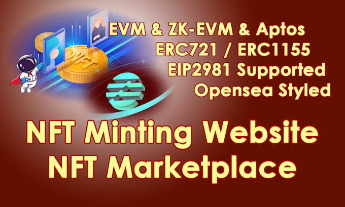 build nft market, ai minting site on evm, zkevm, solana