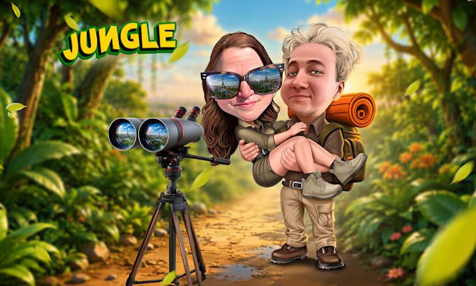 draw custom cartoon caricature portrait from your photo