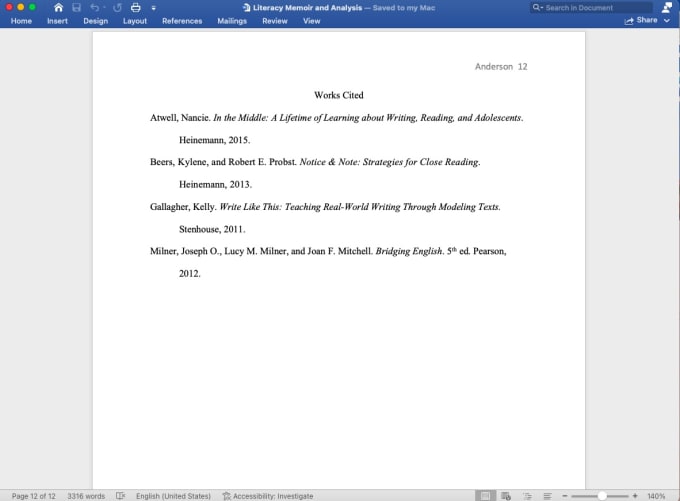 Mla works cited page sale