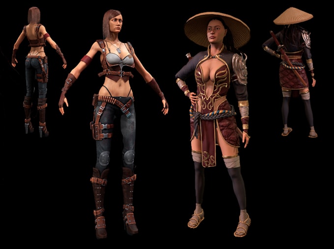 3d character low poly, middle poly, 3d models, sculpting
