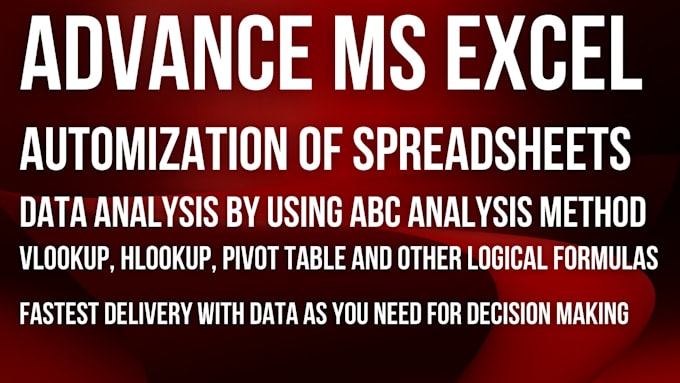 create best ms excel files with advance formulas