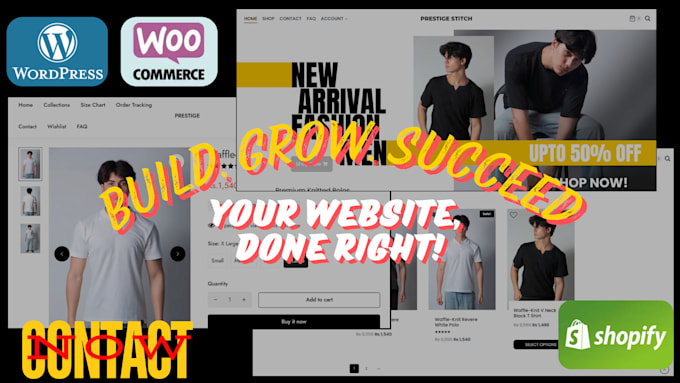 make a website or ecommerce store woocommerce wordpress or shopify