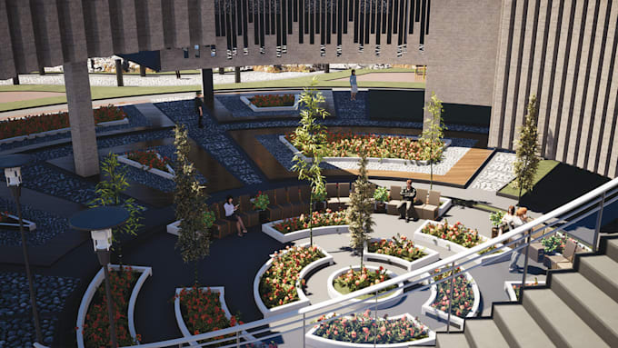 Make you a rendered exterior detailed scene by Sarahelghonimyy | Fiverr