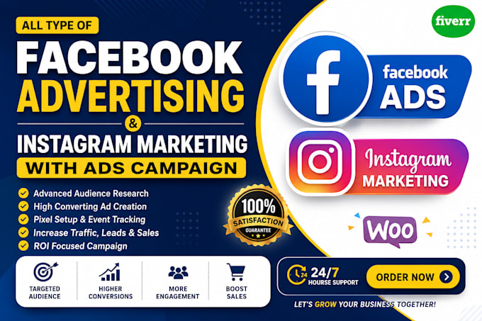 setup fb marketing, facebook advertising,instagram ads with fb ads campaigns