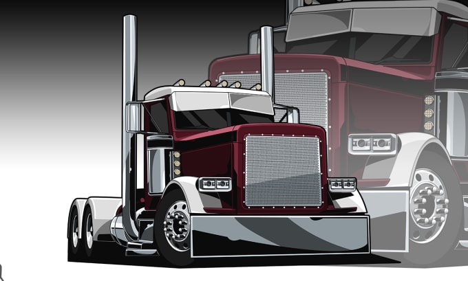 Poster Classique gros camion américain plein air