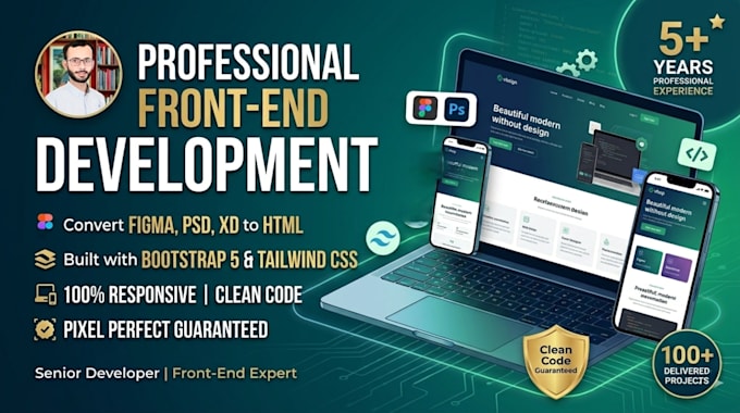 convert figma to HTML, PSD to HTML, and build responsive front end websites
