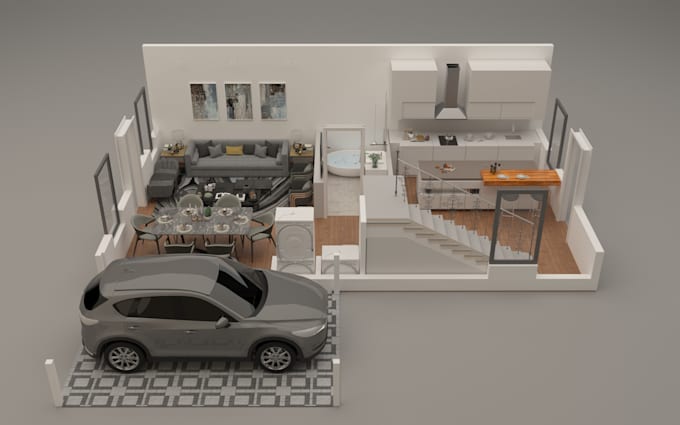 create a 2d and 3d floor plan and rendering 3d models