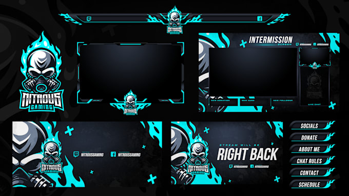 design cool animated stream overlay, facecam, screens for twitch