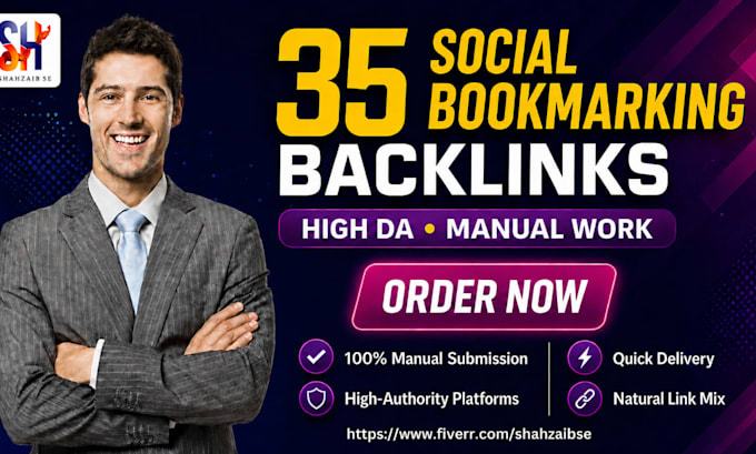 create 35 high quality social bookmarking on seo backlinks