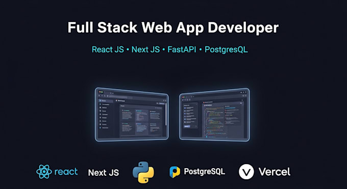 develop full stack web app using react js, next js, fastapi, and python backend