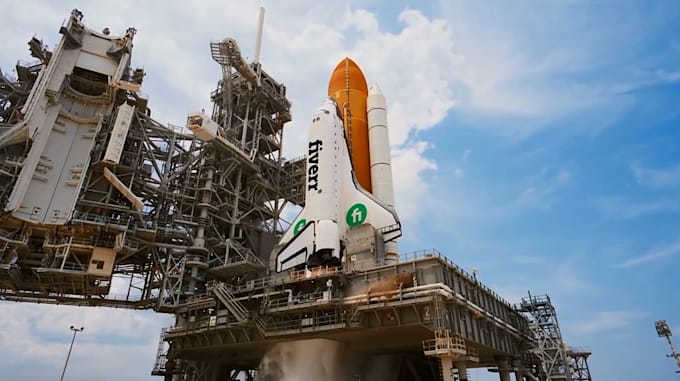 make rocket launch logo intro