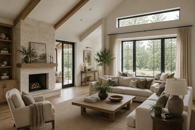do modern interior design and 3d rendering for your home
