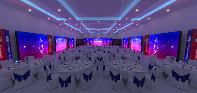 create event stage design and complete layout rendering