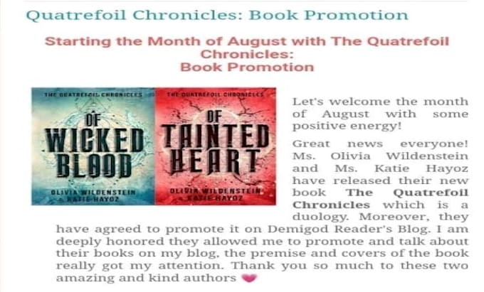 promote your book on my social media platforms and blog site