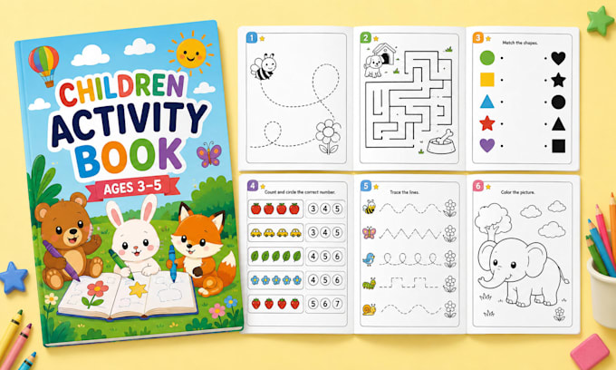 design children activity books and coloring pages for kdp