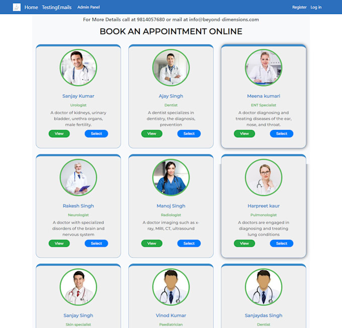 make a doctor appointment booking website