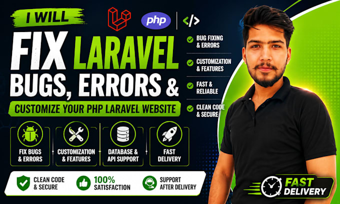 fix and customize PHP laravel website or web application