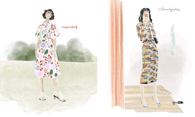 Draw a digital fashion illustration based on your design or photo by ...