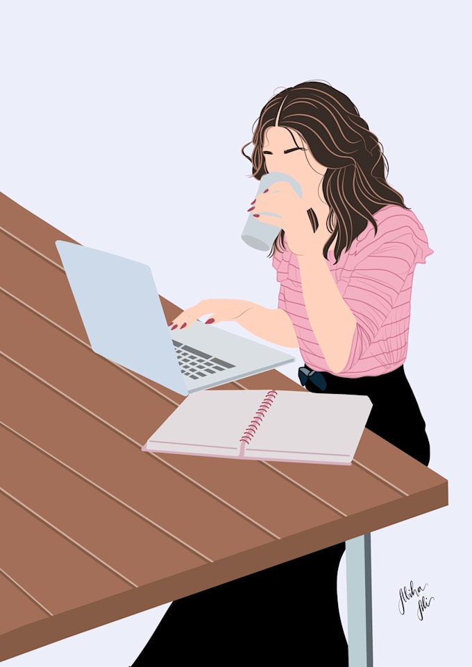 create flat illustration portraits using procreate