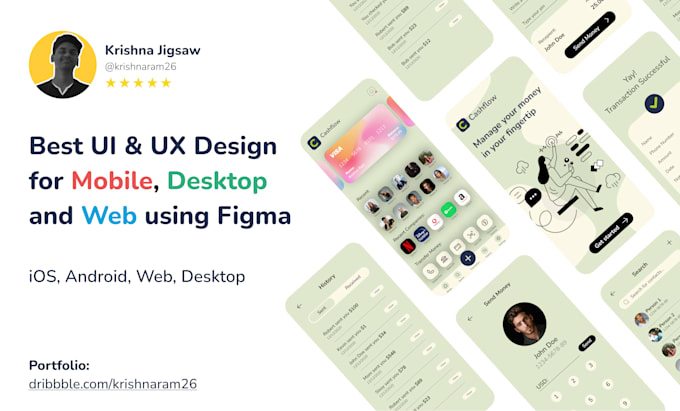 Design modern and clean ui ux for mobile, web, desktop by Krishnaram26 ...
