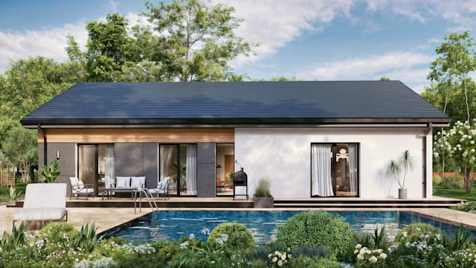 create an awesome 3d exterior house rendering