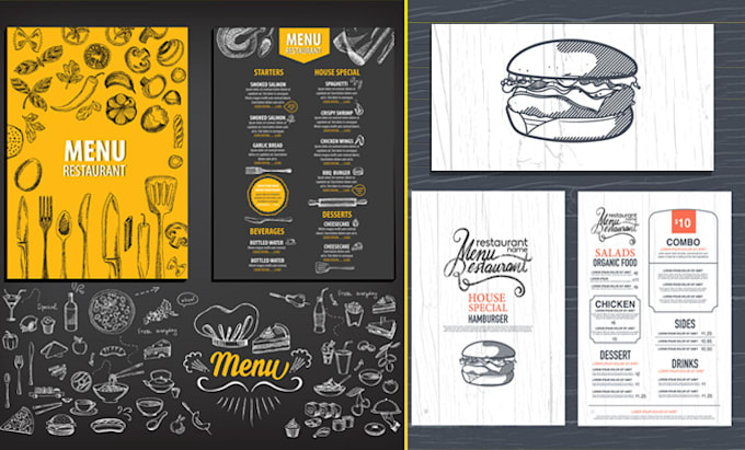 design an attractive restaurant, coffee and bar  menu with qr