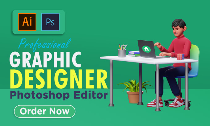 Hire a freelancer to do any graphic design or photoshop editing and adobe illustrator work