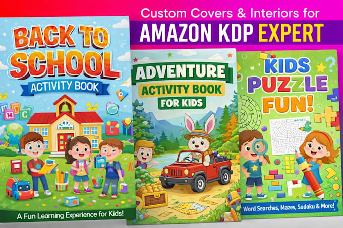 create custom low content KDP book cover and interior,